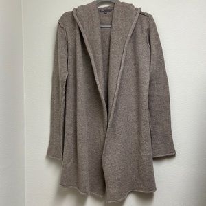 Vince cashmere/wool draped hooded sweater